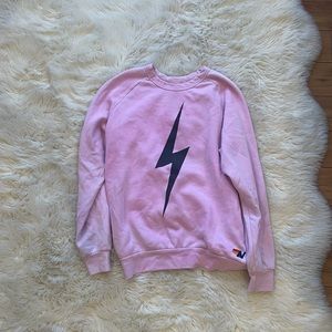 Aviator Nation pink bolt crewneck